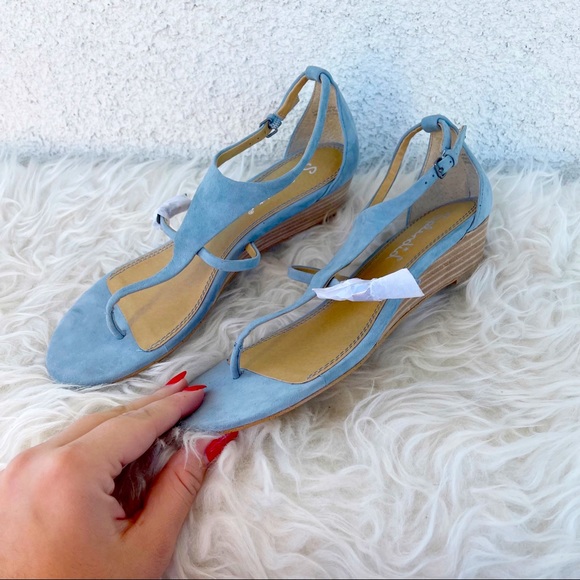 NWOT Splendid Brooklyn V-Strap Wedge Suede Sandal size 8 - Picture 8 of 8